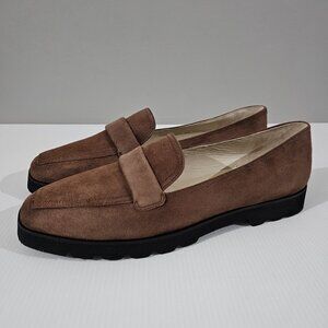 Amalfi By Rangoni Giuliano Slip On Loafer Castagno Cashmere Brown Suede Size 10